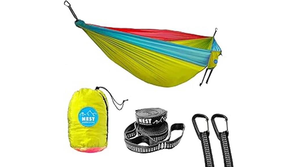 comfortable camping with hammocks