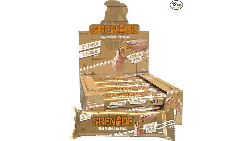 caramel chaos protein bar
