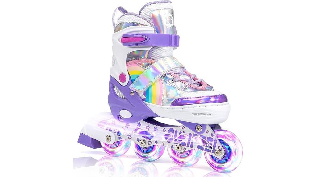 colorful unicorn roller blades