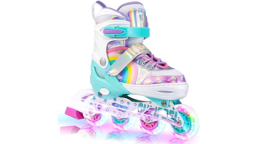 colorful unicorn roller skates